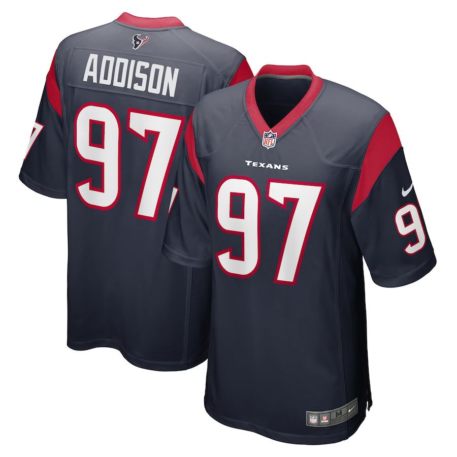 Men Houston Texans #97 Mario Addison Nike Navy Player Game NFL Jersey->customized nfl jersey->Custom Jersey